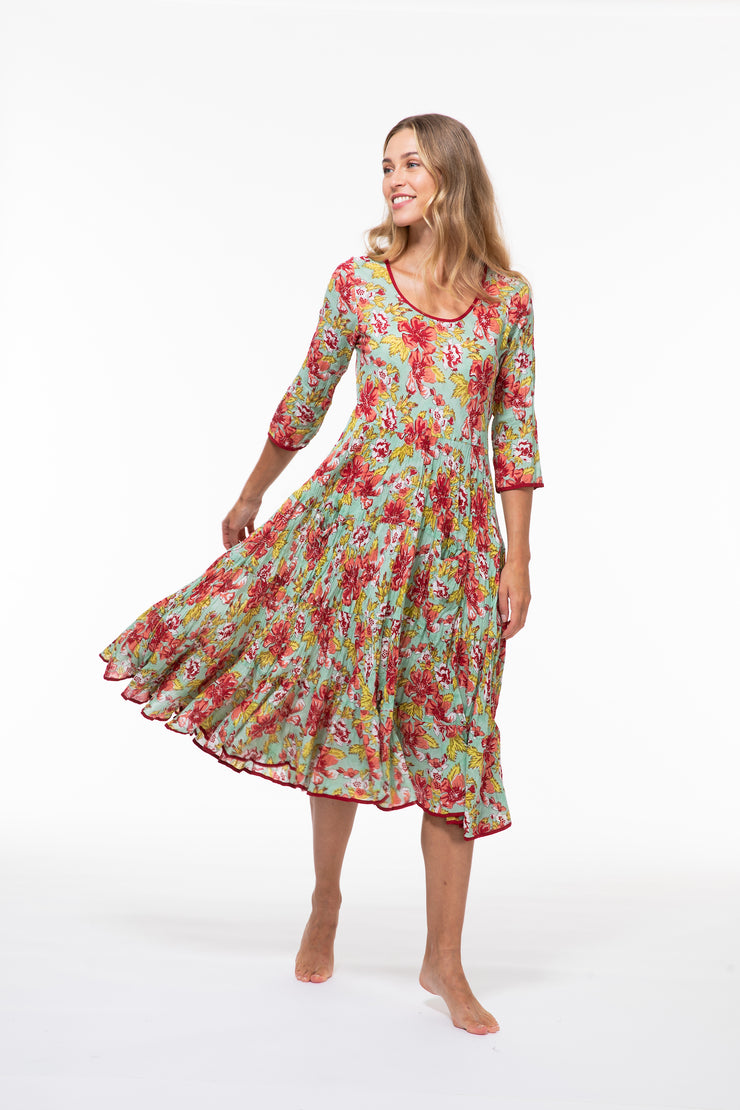 Ruby Sun Dress Hand Block Printed Pure Cotton Was £120 Now £99