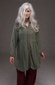 Shimla Tunic Sustainable Moss Crepe In Hand Dye  - Only in Size M