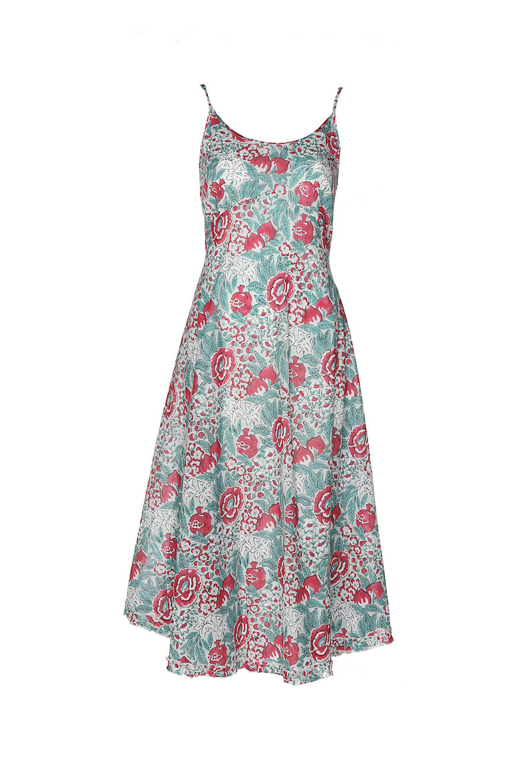 Kapil Bias Dress Hand Block Printed Pure Cotton - Was £85 Now Only £39!