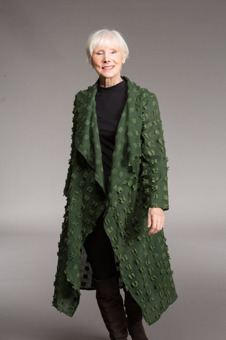 Nellore Jacket in Hand Dyed & Beautifully Woven Tusser Wool- Only S/M 10 TO 14!