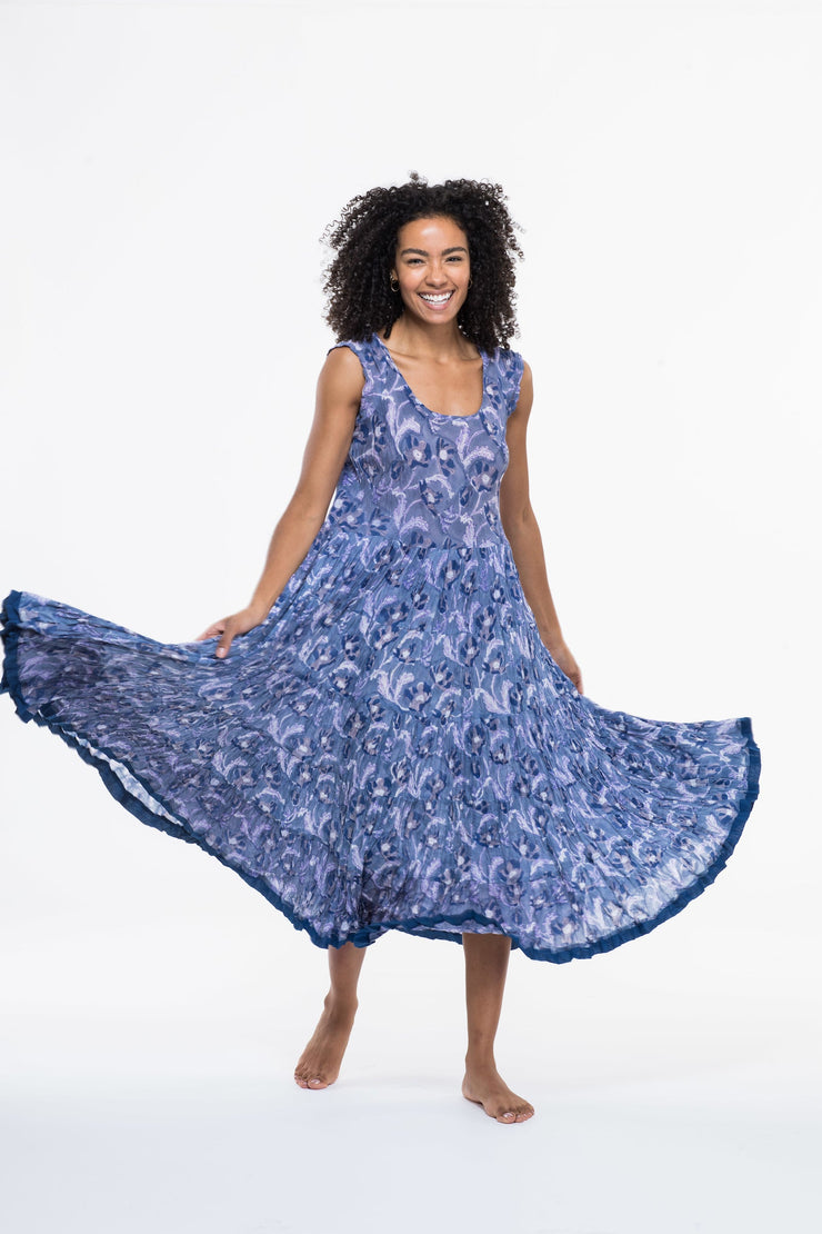 Amber Dress Hand Block Printed Pure Cotton Last One Size 18 to 22