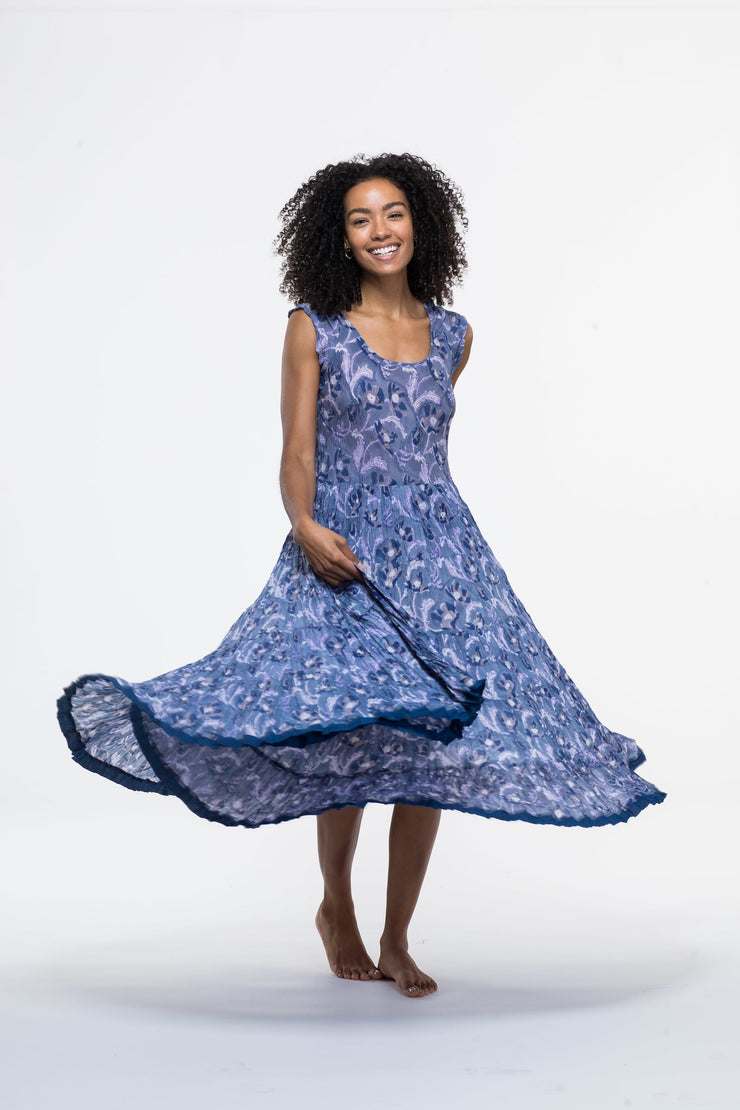 Amber Dress Hand Block Printed Pure Cotton Last One Size 18 to 22