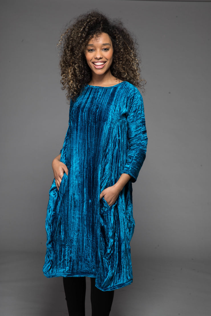 Roshan Dress in Crushed Velvet