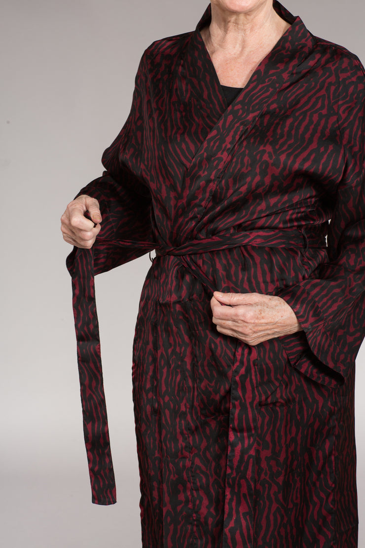 Dressing Gown Hand Block Printed in Bamboo Silk