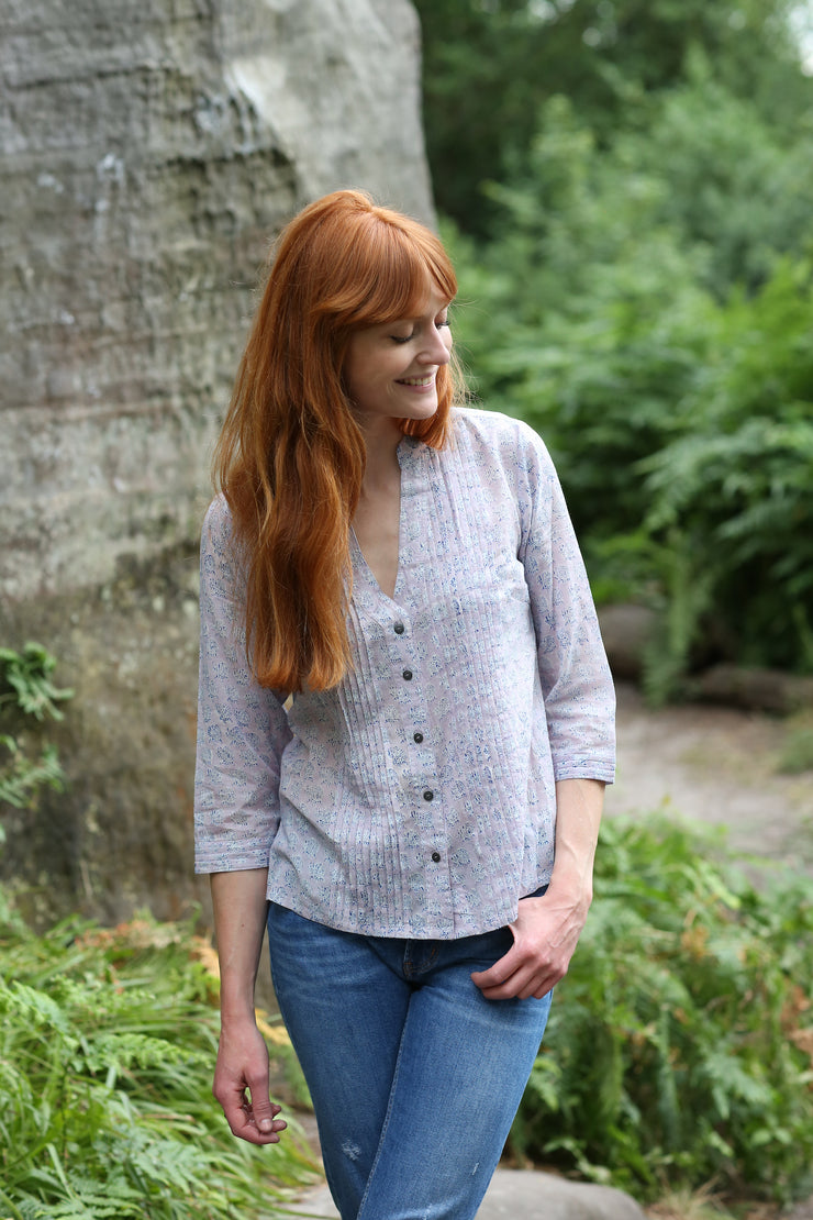 Millie Top Hand Block Printed in Pure Cotton Was £65 - Now £29 - Only Size M-12