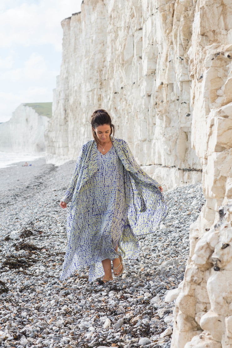 Nellore Jacket in Bamboo Shibori - Hand Tie-Dyed Technique