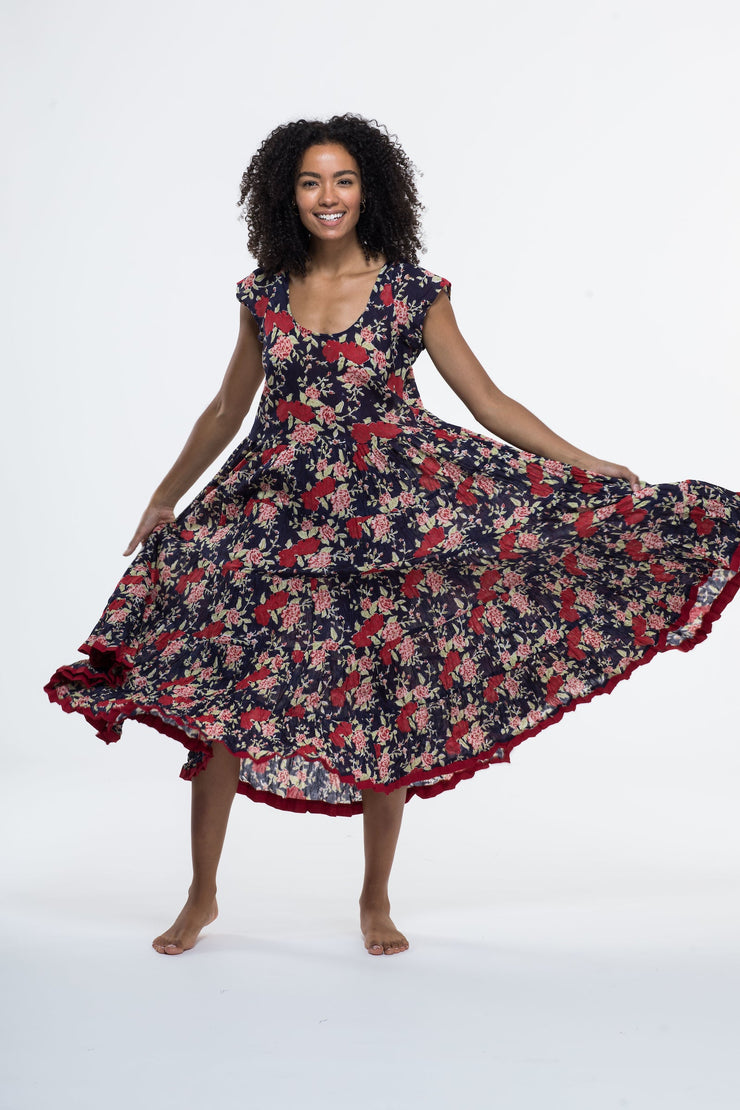Amber Dress Hand Block Printed Pure Cotton Last One Size 18 to 22