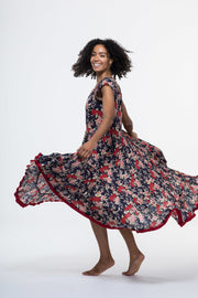 Amber Dress Hand Block Printed Pure Cotton Last One Size 18 to 22