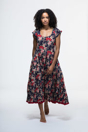 Amber Dress Hand Block Printed Pure Cotton Last One Size 18 to 22