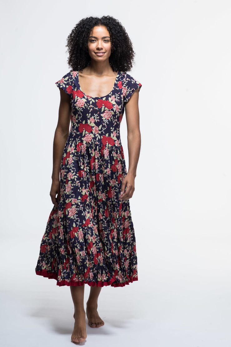 Amber Dress Hand Block Printed Pure Cotton Last One Size 18 to 22
