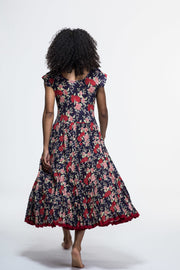 Amber Dress Hand Block Printed Pure Cotton Last One Size 18 to 22