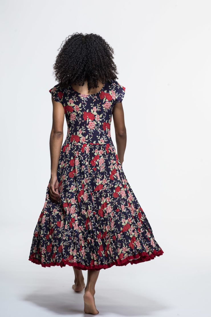 Amber Dress Hand Block Printed Pure Cotton Last One Size 18 to 22