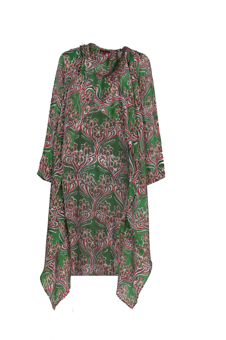 Nellore Jacket in Bamboo Silk Hand Block Printed In size S/M (10 to 14)