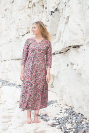 Long Kimaya Dress Hand Block Printed Jersey - Only Size 10/12 Left!