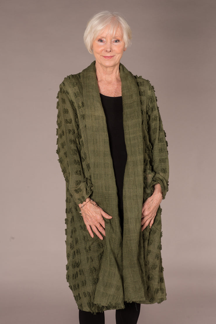 Dev Reversible Jacket in Beautifully Hand Woven Tusser Wool - Only Size 18-20 Left!