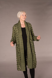 Dev Reversible Jacket in Beautifully Hand Woven Tusser Wool - Only Size 18-20 Left!