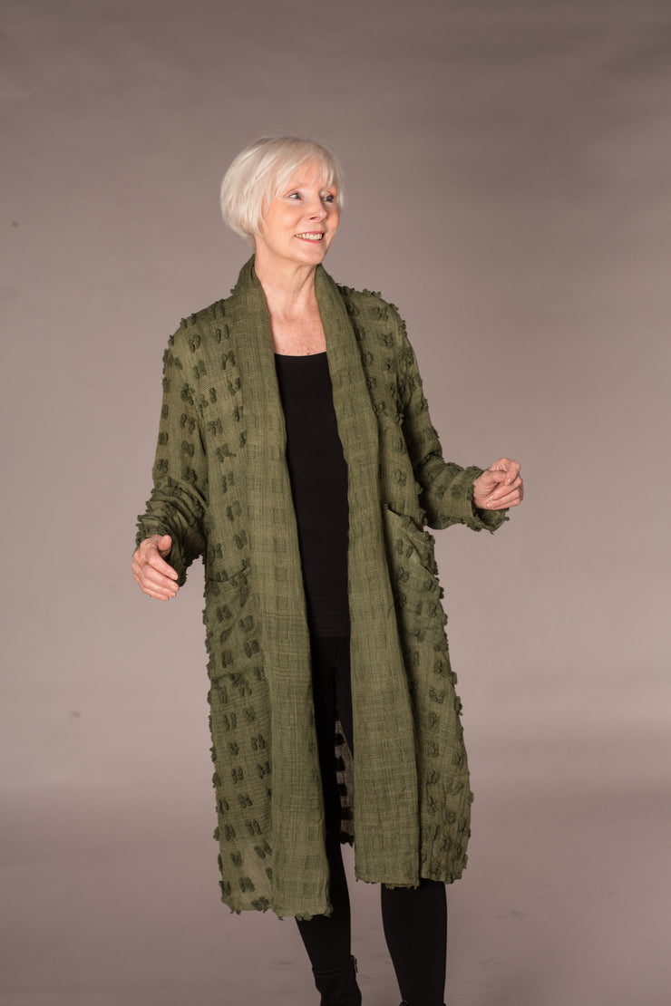 Dev Reversible Jacket in Beautifully Hand Woven Tusser Wool - Only Size 18-20 Left!