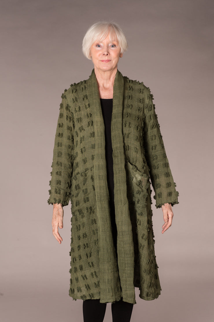Dev Reversible Jacket in Beautifully Hand Woven Tusser Wool - Only Size 18-20 Left!