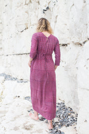 Long Kimaya Dress Hand Block Printed Jersey - Only Size 10/12 Left!