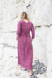 Long Kimaya Dress Hand Block Printed Jersey - Only Size 10/12 Left!