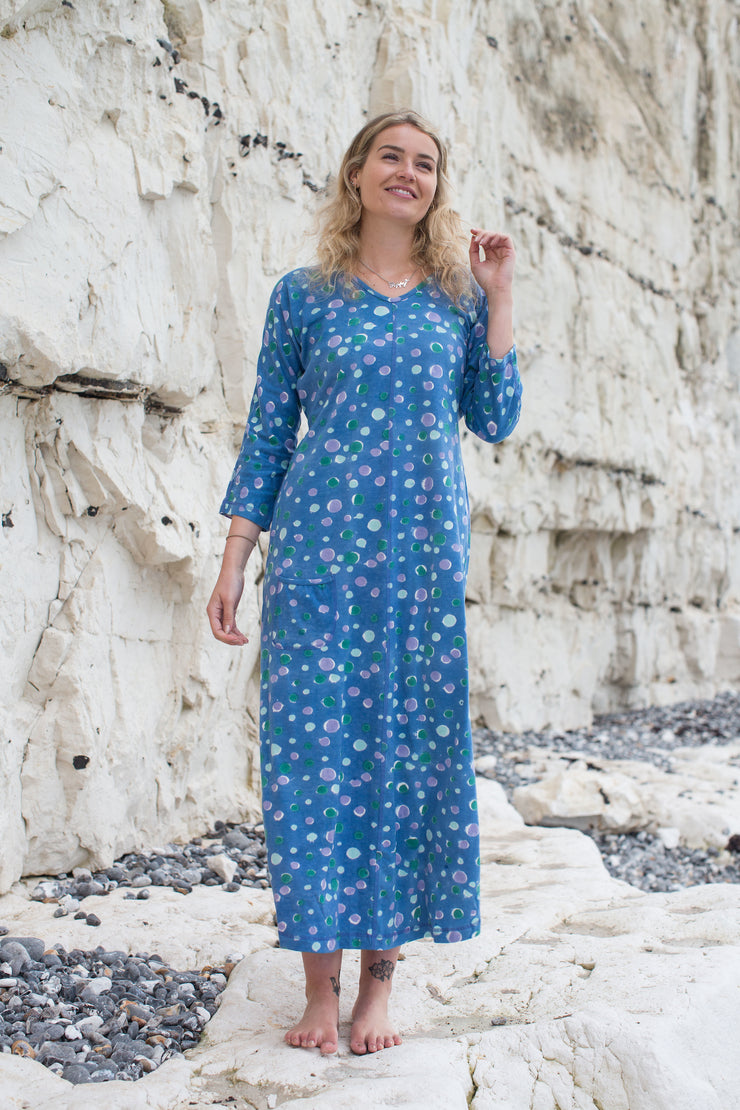 Long Kimaya Dress Hand Block Printed Jersey - Only Size 10/12 Left!