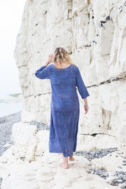 Long Kimaya Dress Hand Block Printed Brushed Cotton Last 1 Size 10/12 Left!