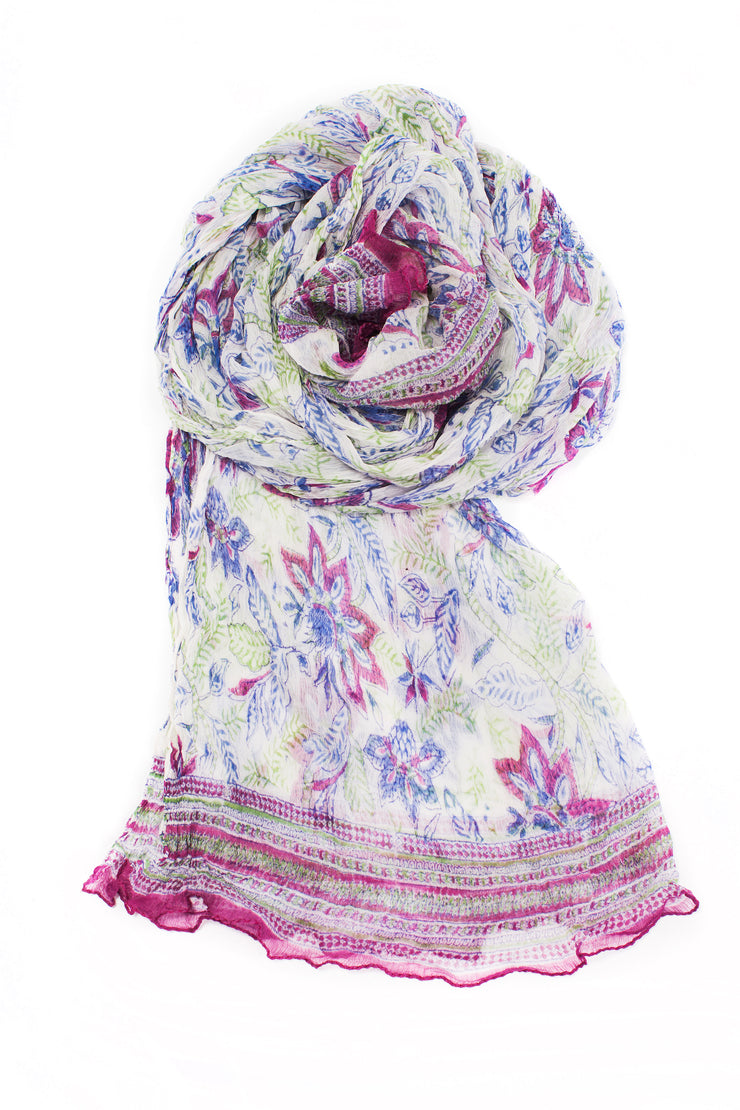 Pure Chiffon Scarves Hand Block Printed