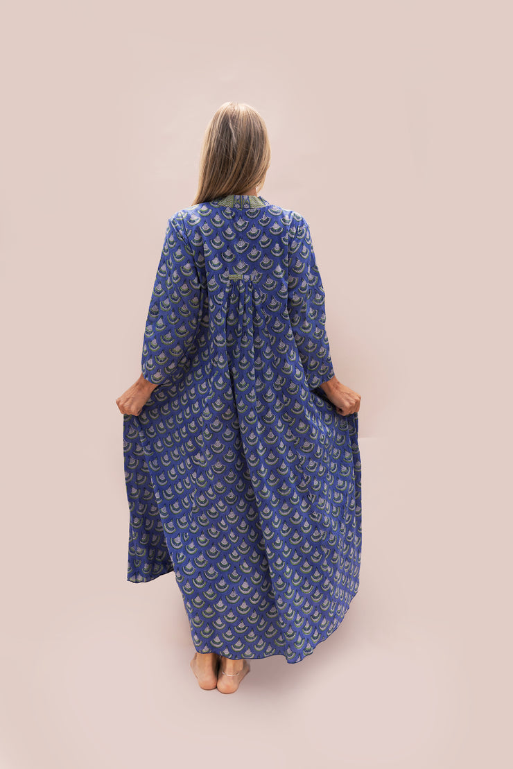 New Nalada Dress With Sleeve Hand Block Printed In Pure Cotton SS2025