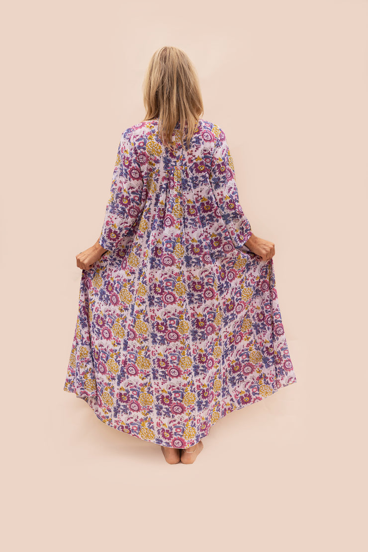 New Nalada Dress With Sleeve Hand Block Printed In Pure Cotton SS2025