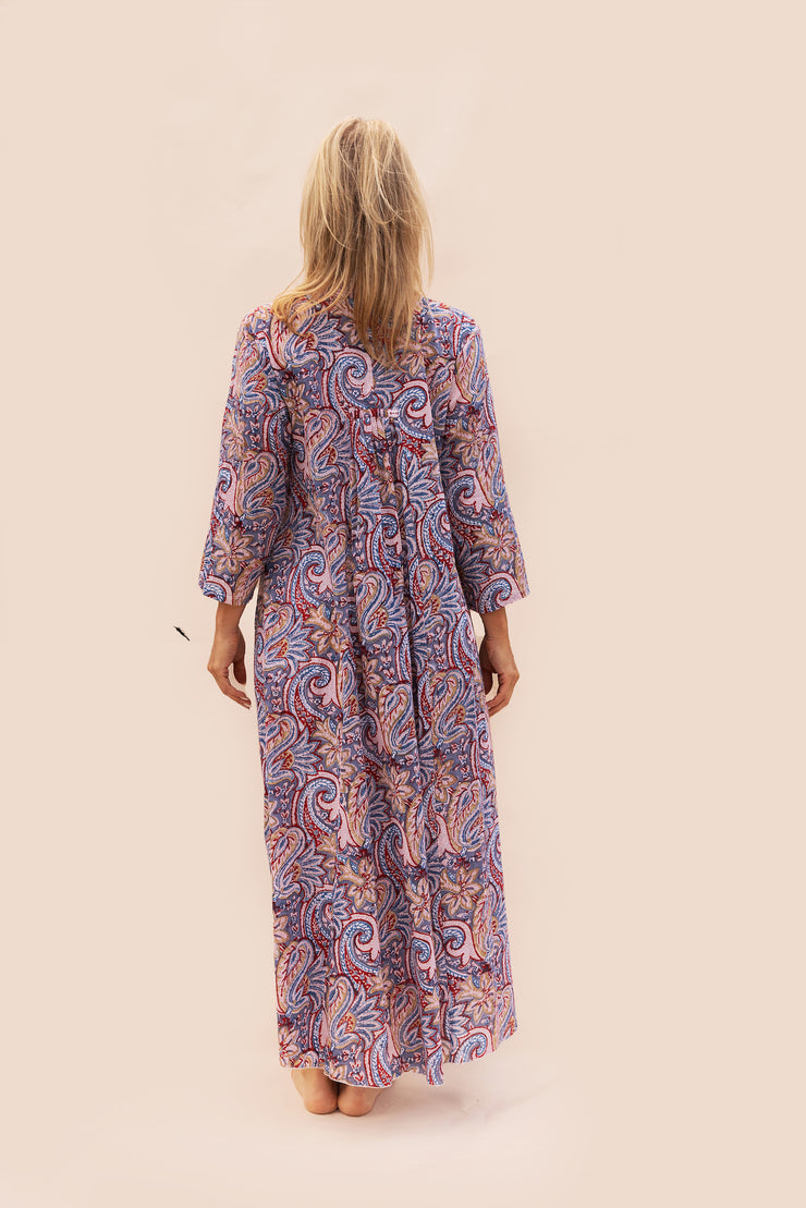 New Nalada Dress With Sleeve Hand Block Printed In Pure Cotton SS2025