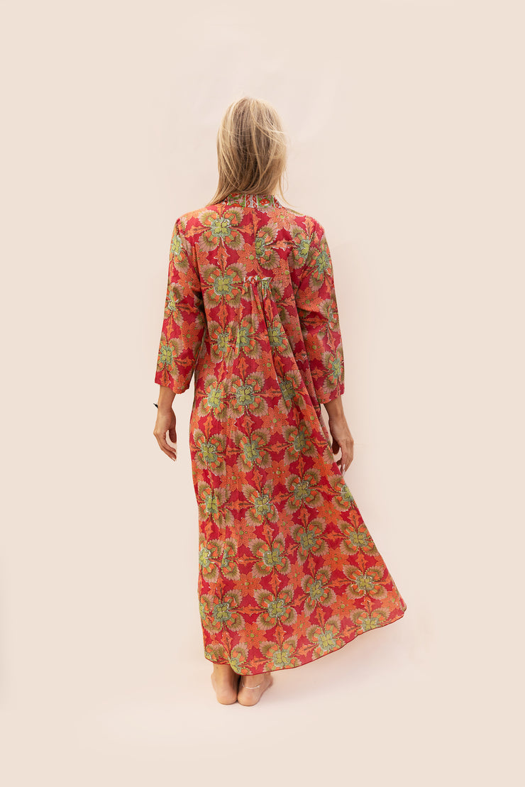 New Nalada Dress With Sleeve Hand Block Printed In Pure Cotton SS2025
