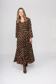 Dewani Dress in Hand Block Printed Brushed Cotton AW2025