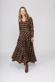 Dewani Dress in Hand Block Printed Brushed Cotton AW2025