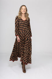 Dewani Dress in Hand Block Printed Brushed Cotton AW2025