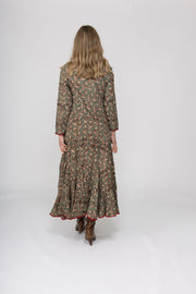 New Dewani Dress in Hand Block Printed Brushed Cotton AW2025 Only S/M Left