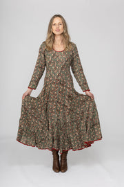 New Dewani Dress in Hand Block Printed Brushed Cotton AW2025 Only S/M Left