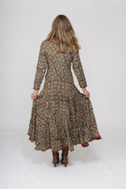 New Dewani Dress in Hand Block Printed Brushed Cotton AW2025 Only S/M Left