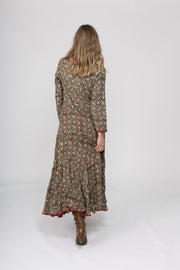 New Dewani Dress in Hand Block Printed Brushed Cotton AW2025 Only S/M Left