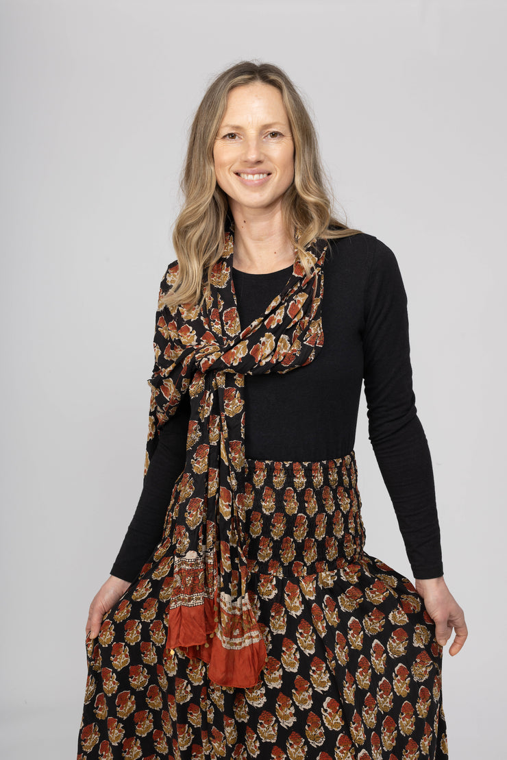 New Hand Block Printed Bamboo Scarves AW2025