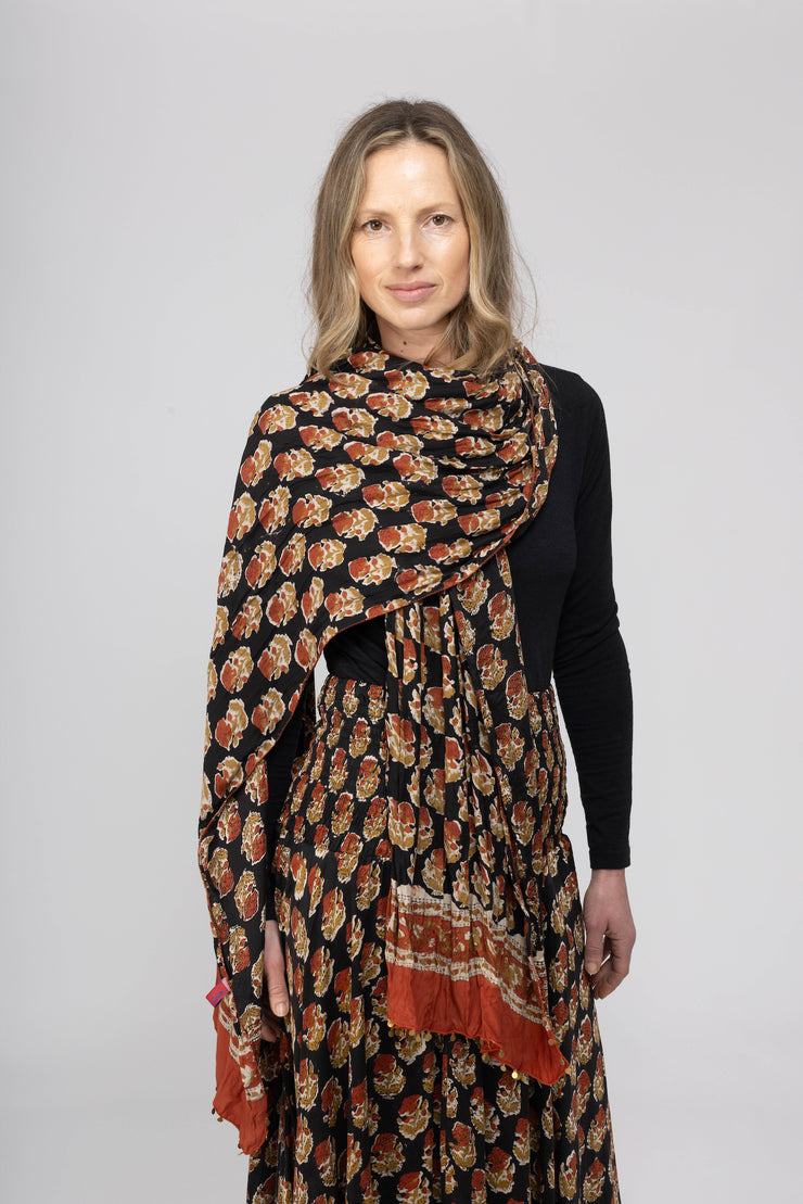 New Hand Block Printed Bamboo Scarves AW2025