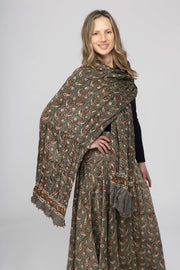 New Hand Block Printed Pure Brushed Cotton Scarves AW2025