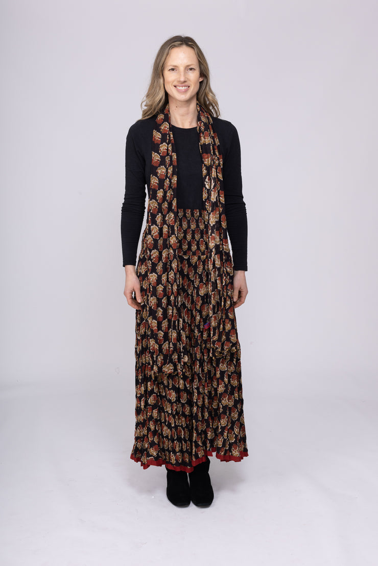 New Asman Skirt in Hand Block Printed Brushed Cotton AW2025