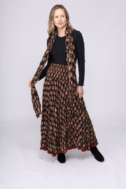 New Asman Skirt in Hand Block Printed Brushed Cotton AW2025