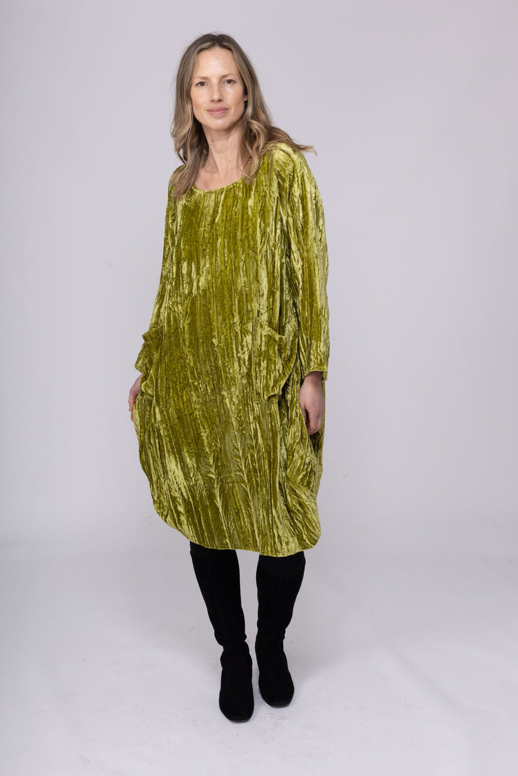 New Roshan Dress in Crushed Velvet  - AW2025