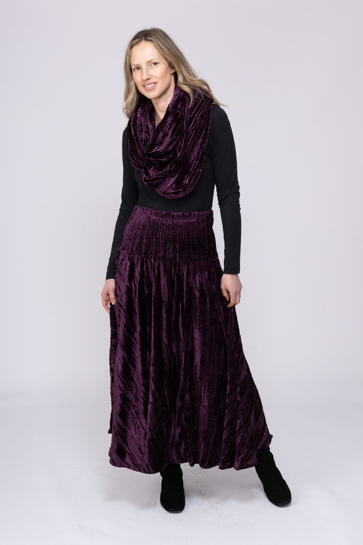 New Asman Skirt  in Pure Crushed Velvet AW2025