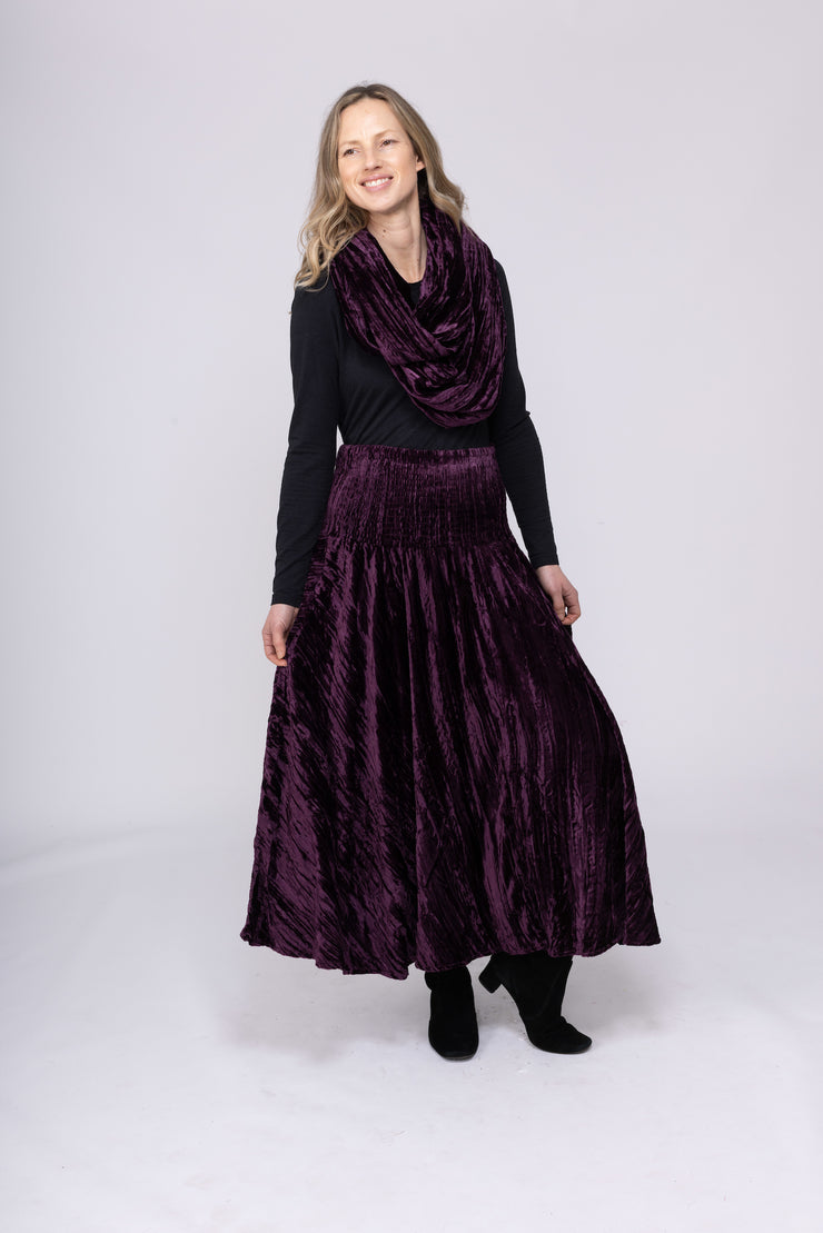 New Asman Skirt  in Pure Crushed Velvet AW2025