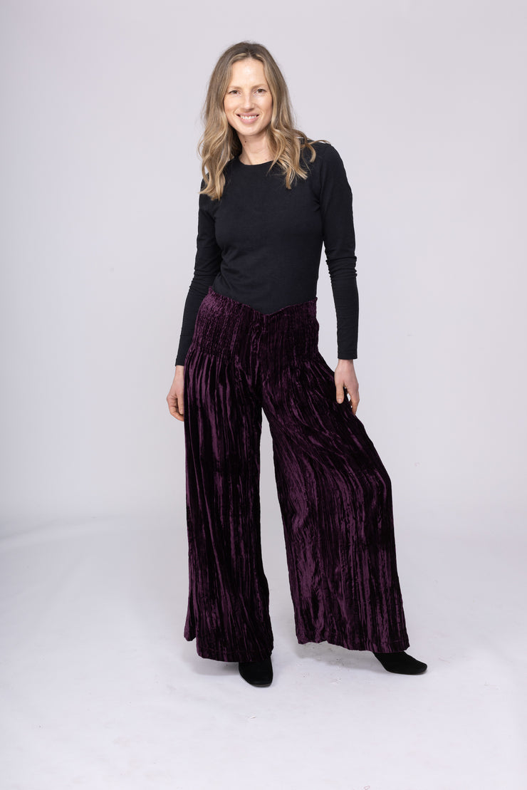 New Kajol Pants in Crushed Velvet  AW 2025 Only SM Left