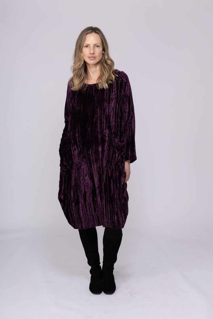New Roshan Dress in Crushed Velvet  - AW2025