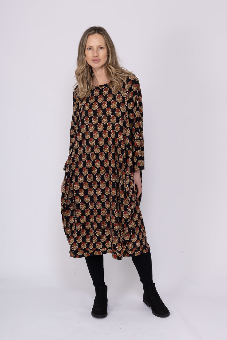 New Farah Dress Hand Block Printed Jersey  - AW2025 Only S/M Left