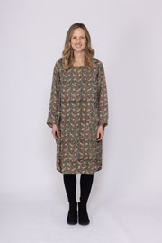 New Roshan Dress Hand Block Printed Bamboo Silk AW2025